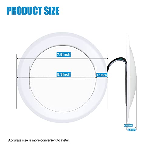 ECOELER 6” Dimmable LED Flush Mount Disc Lights, 16.5W, 1000Lm, 5000K Day Light, Surface Mount Ceiling Light Installs with Junction Box or Recessed Can, Energy Star & ETL-Listed, 24 Pack by ECOELER - Used condition - Image 8