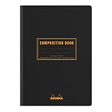 RHODIA 119219C Carnet Dos Toilé noir A5 14,8 x 21 cm Ligné 160 pages