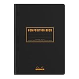 RHODIA 119219C - Carnet Souple Dos Toilé Composition Book noir - A5 14,8 x 21 cm - Ligné...