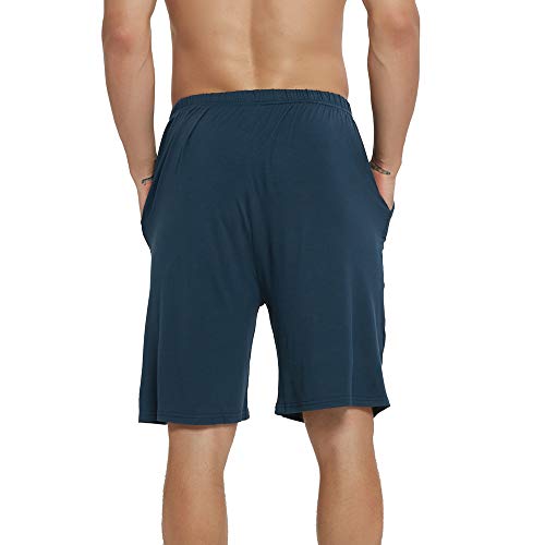 Image of JINSHI Men's Pajama Shorts Soft Comfortable Lightweight Elastic Drawstring Men Lounge Sleep Shorts with Pockets