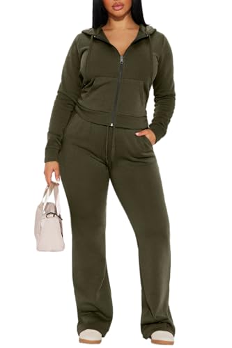 CLOCOR Women 2 Piece Outfits Sweatsuit Long Sleeve...