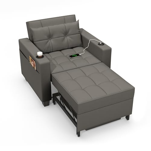 DURASPACE 39 Inch Sleeper Chair 3-in-1 Convertible Chair Bed Pull