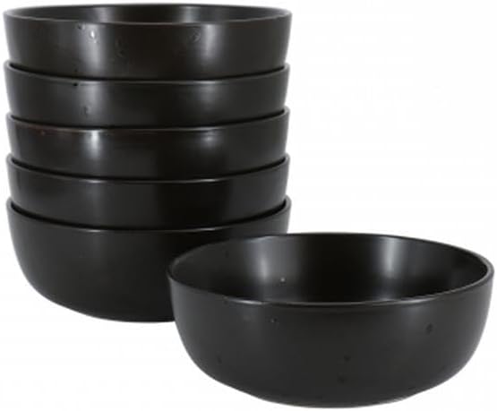 Gibson Home Studio 3B Modern Coupe Reactive Stoneware Bowl 6.5-inch Diameter, Pepper, Kitchen Accessories, 143207.01