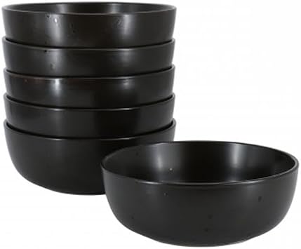 Gibson Home Studio 3B Modern Coupe Reactive Stoneware Bowl 6.5-inch Diameter, Pepper, Kitchen Accessories, 143207.01