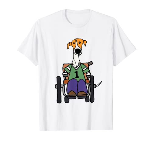 Smileteeslove Camiseta con diseño de galgo divertido en silla de ruedas Camiseta