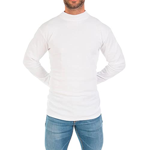 Lot de 2 Maillot de Corps L566 Manches Longues et Demi col. Intérieur Moelleux Semicisne Warm. - Blanc - XL Cover