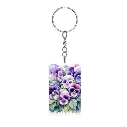 Pansy Acrylic Keychain Bag Decorative Accessories Keychain for Car Keys Surprise