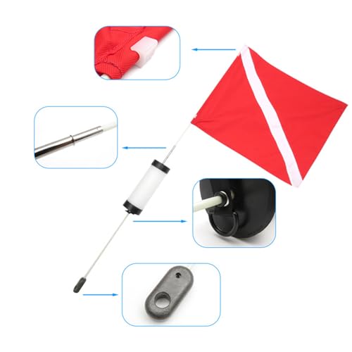 Drapeau de plongée avec canne de flottabilité et lest de stabilisation Visibilities - 6
