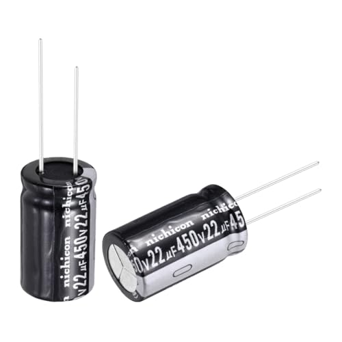 sourcing map 22uF 450V 16x25mm Electrolytic Capacitor, Radial Leads Aluminum Capacitors for TVs, LCD Monitor, VCD, 10Pcs