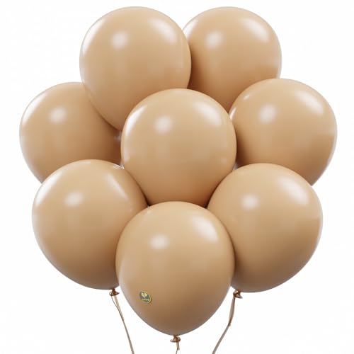 Image of AFTERLOON Biodegradable Natural Rubber Latex Balloons 24 pcs Beige 10 Inch, Plastic-Free Alternative Matte Color Durable Thickened Extra Strong Helium Float, Multicolor ballon Globos Decor De