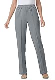 Woman Within Plus Size The Elastic-Waist Soft Knit Pant - 32 W, Gunmetal