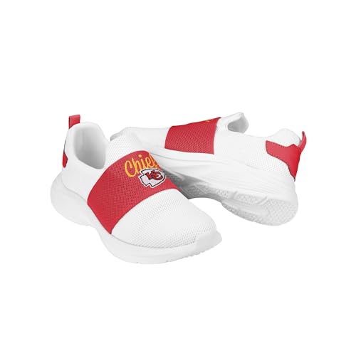 FOCO Kansas City Chiefs NFL Womens Script Wordmark White Slip On Sneakers - 10 by FOCO - Image 6