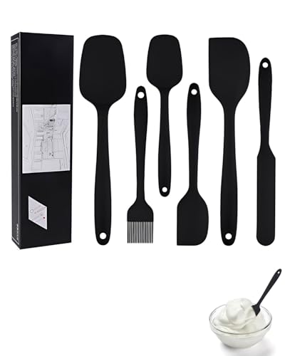 HUVZOR 6 Pezzi Spatole in Silicone, Spatola da cucina, Spatola per Dolci, per Cottura e Miscelazione, Resistenti al Calore, Padella Antiaderente, Lunghezza