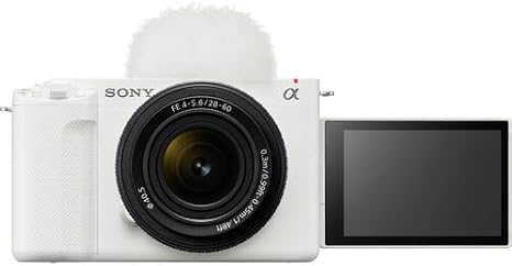 Sony ZV-E1 Mirrorless Vlog Camera (White) with 28-60mm Lens Bundle with Backpack, Monopod, 2 x 64GB SD Card, More
