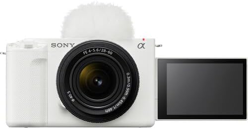Sony ZV-E1 Mirrorless Vlog Camera (White) with 28-60mm Lens Bundle with Backpack, Monopod, 2 x 64GB SD Card, More