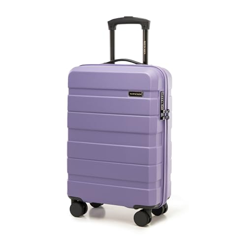 Comodo Line Suitcase Hand Luggage Set ABS Telescopic Handle TSA Lock 4 Double Wheels, Purple, Handgepäck, carry-on luggage