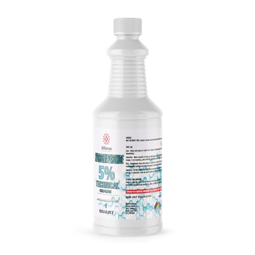 Hydrogen Peroxide 5% Technical Grade - 1 Quart – for Industrial Cleaning, Oxidation, Bleaching, and Chemical Processing