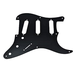 Dopro Pickguard de guitare 8 trous en aluminium anodisé de style vintage ST Strat SSS pour American Fender Strat Noir - Les Beatles, Paul McCartney, John Lennon, RIngo Starr, George Harrison