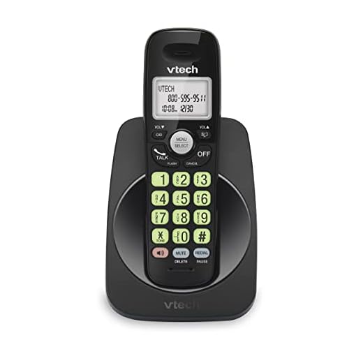 VTech VG101-11 DECT 6.0 Cordless Phone for Home, Blue-White Backlit Display, Backlit Big Buttons, Full Duplex Speakerphone, Caller ID/Call Waiting, Easy Wall Mount, Reliable 1000 ft Range (Black)