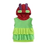 Kids Toddler Baby Boys Girls Halloween Hungry Caterpillar Costume Fleece Hooded Sweatshirt Party Cosplay (Green, 3-4T)
