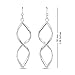 LeCalla Sterling Silver Twisted Drop Earring | 925 Silver Statement Dangly Earrings | Lightweight Ear-Wire Figure Eight Dangle Earring for Women - 50mm