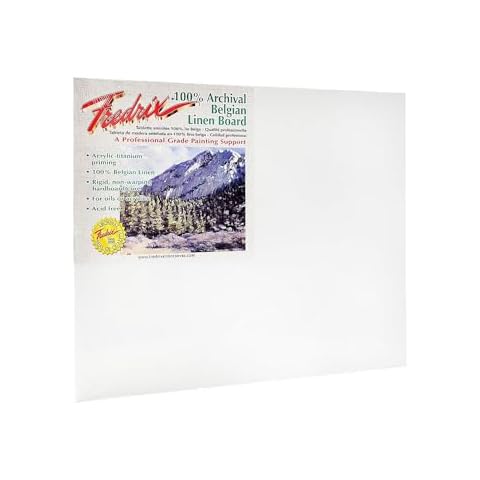 Fredrix PRO Series Archival Linen Canvas Board, 16" x 20", White Cover