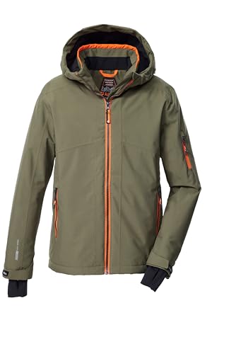 killtec Jungen Skijacke/Funktionsjacke mit Kapuze und Schneefang KSW 202 BYS SKI JCKT, oliv, 152, 43469-000