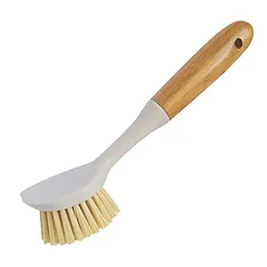 Multipurpose Cleaning Brush with Handle for Pan, Sink, Floor and Corners|| Wooden Dust & Kitchen Cleaning Brush | Cleaning Brush for Bathroom, Utensils and All Surfaces | Wet and Dry Cleaning Brush