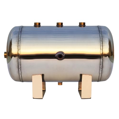 💨 Materiale in acciaio inossidabile 304 💨---> Realizzato in lamiera di acciaio inossidabile lucidato di grado 304 addensato di alta qualità, resistente e durevole, bello e pratico, elevata durezza, durata e lunga durata. La pressione di esercizio del serbatoio di stoccaggio del gas non deve essere superiore alla pressione di esercizio massima di Pressione massima 12,5 bar (1,25 Mpa/180 Psi).