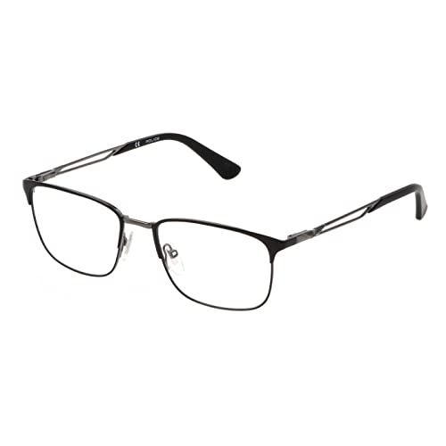 Police Vplf07 Gafas, Gun W Matt Black Parts, 53 Para Hombre
