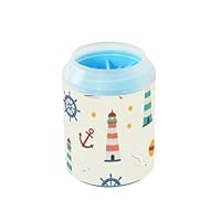 ODAWA Lighthouses Anchors Dog Paws Cleaner Effective Mud Removal Paw Washer for Medium Dogs