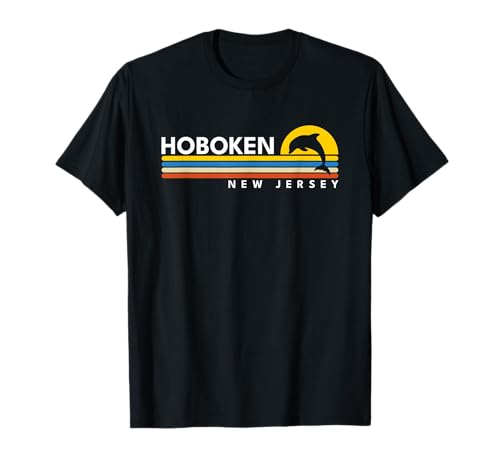 Hoboken NJ New Jersey Vintage Retro Souvenirs Dolphin T-Shirt