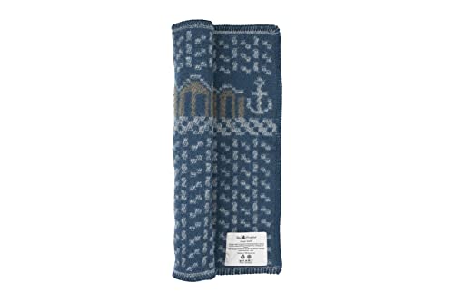 ÖJBRO VANTFABRIK "Skaftö Marin“ gewebte Dekokissen-Bezug Wollkissenhülle 50x50 cm Kissenbezug für Zierkissen Schafwolle Folklore Deko-Kissenhülle für Kissen blau/grau/beige