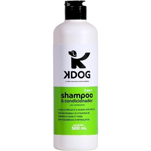 KDog, Shampoo e condicionador para cães, 2 em 1, 500 ml, Verde