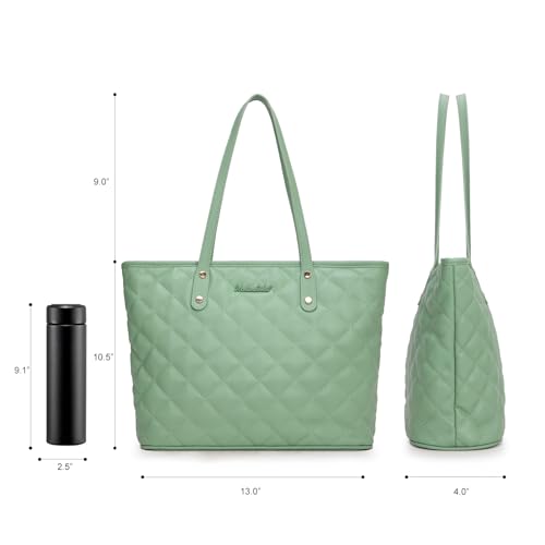Montana West quilted tote bag for women large tote purse for women shoulder bag womens handbags hobo purse with top zipper MWC-084BLGN