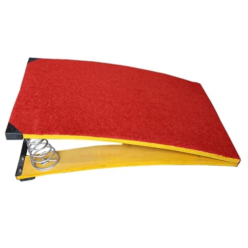 JINJIANNING Gymnastics Springboard for Beginners, Curved Trampoline Vaulting Equipment with 2 Springs, Teen Jump Bridge for Home or Gym Use