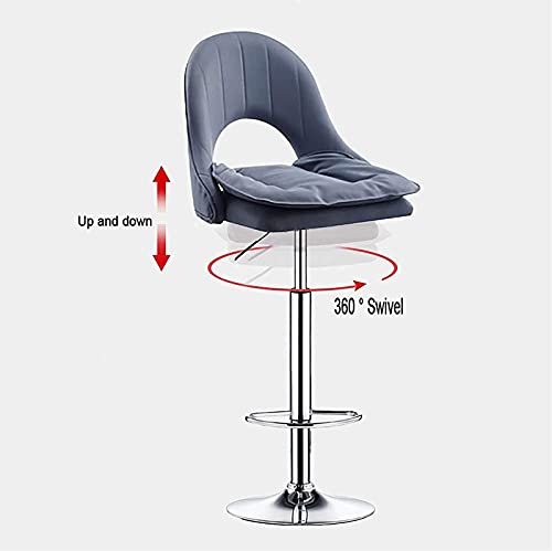 Tabourets de bar réglables en cuir pivotants pour cuisine et salle à manger avec dossier confort - 5