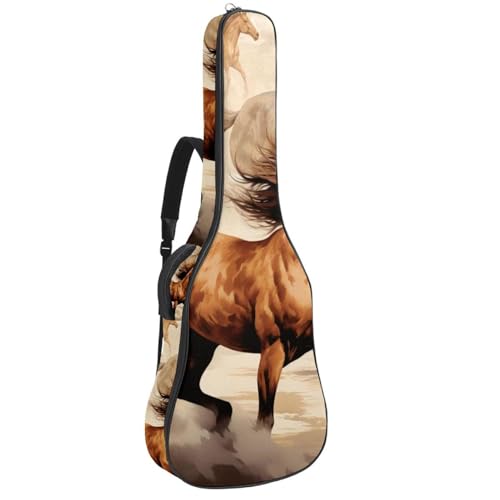 Sac pour guitare à motif cheval pour trajets et cours de musique