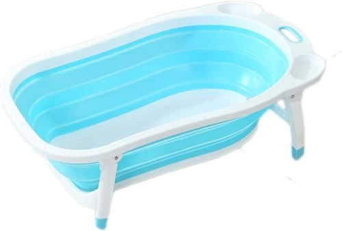 ベビーバス 折り畳み式 バス 赤ちゃん キッズ お風呂 子供用品 軽量 0-6歳に適用 省スペース (ブルー)
