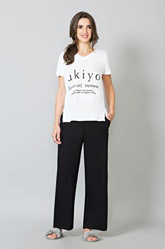 Image of Van Heusen Women Relaxed Fit Smocked Waistband Functional Pocket Solid Lounge Pyjamas - Available in Pack of 1 & 2