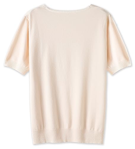 Image of DAIMIDY Women's Short Sleeve Sweaters Lightweight Summer Sweater Casual Knit Pullover Tops