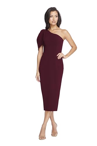 Image of Dress the Population Womens Tiffany One Shoulder Bow Detail Midi Sheath Dress