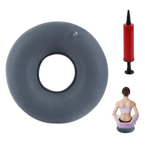 1 PcsCojín Ortopédico Inflable,34 cm Cojin Coxis de Asiento Ortopedico,Cojin Hemorroides,Cojín de AsientoCojin Silla Oficina Postoperatorio para Coxis Escritorio Sillas de Ruedas Coche+ Bomba
