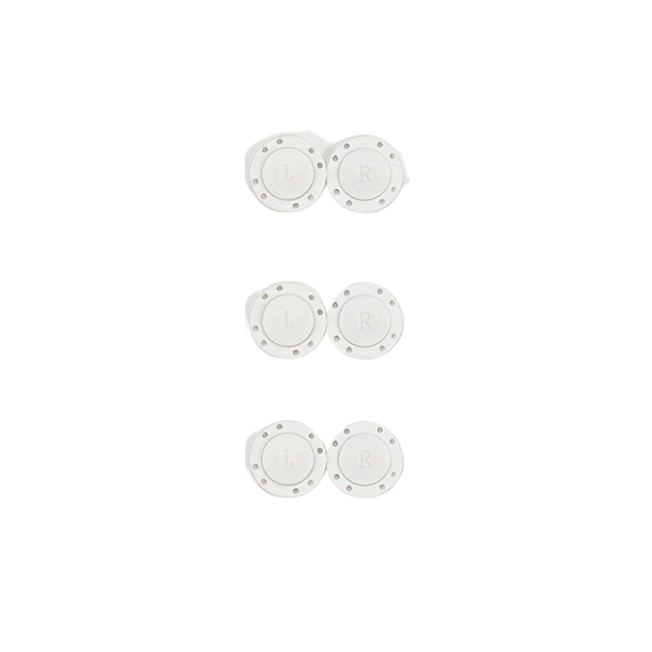 Magnetic Press Studs 3 Pairs (6Pcs) Magnetic Buttons Snaps, Strong Invisible Clasps for Clothes Bags Down Jackets Coats(White)