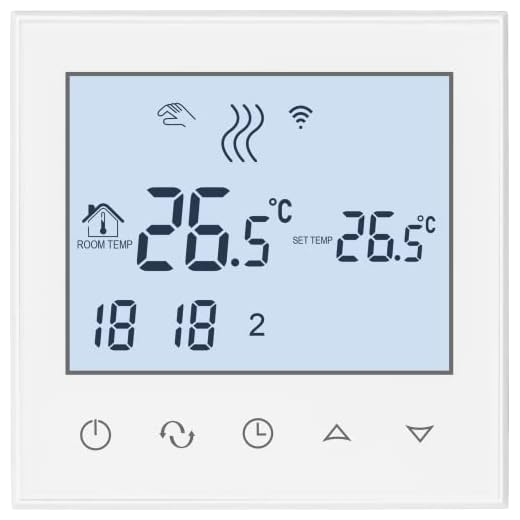 Beok TDS21WIFI-EP Termostato Digital Programable Para Calefacción Eléctrica Debajo Del Piso, Control De La Temperatura De La Habitación Con Teléfono Inteligente Blanco,Blanco,230.00 V