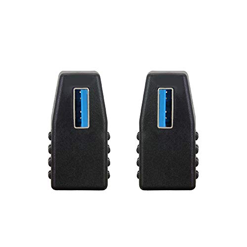 TANCUDER 2 PCS Adaptador USB 3.0 90 Grados Adaptador USB 3.0 Macho a Hembra Adaptador de Enchufe Macho USB 3.0 Conector USB en Ángulo Recto Codo USB 3.0 Izquierda Derecho para Ordenador Reproductor