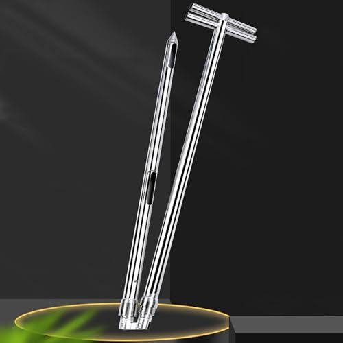 Folding Grain Probe Sampler Metal, Double Layer Grains Powder Sampling Tube for Agriculture, Beans Cement Fertilizer Solid Sample Tool(Dia-32mm (1 1/4"),L-3.0m (9.8ft))