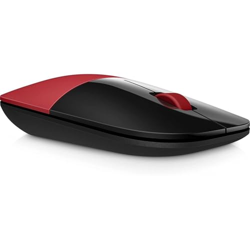 HP Z3700 Mouse Wireless, Sensore Preciso, Tecnologia LED Blue, 1200 DPI, 3 Pulsanti, Rotella Scorrimento, Ricevitore USB Wireless 2.4 GHz Incluso, Design Pratico e Confortevole, Rosso - Immagine 2