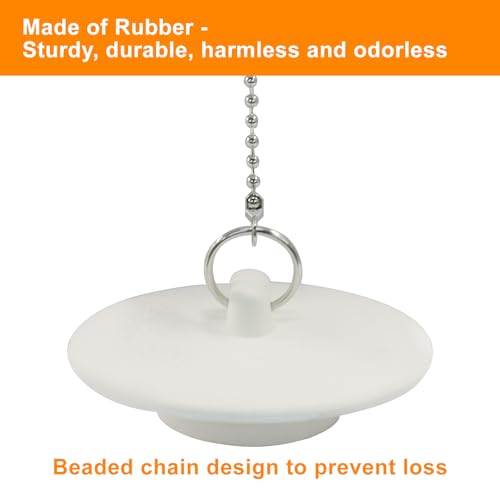 Tapón de caucho blanco para desagüe de bañera y lavabo miniatura 5