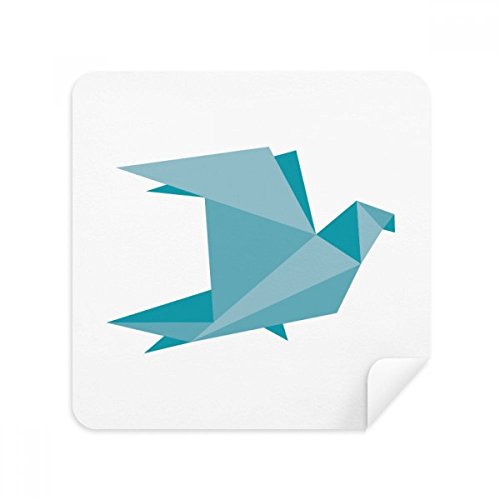 Tissu en suède pigeon origami vert anti-traces pour écran et lunettes